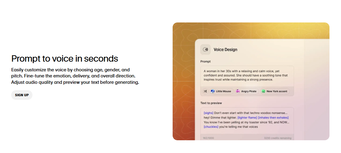 A screenshot of the ElevenLabs text to speech interface, a key feature of the ElevenLabs AI voice generator.